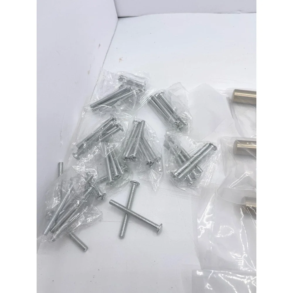 Brushed Brass Cabinet Drawer Pulls‎ Handles Bar Style set of 8 w/Screws 3